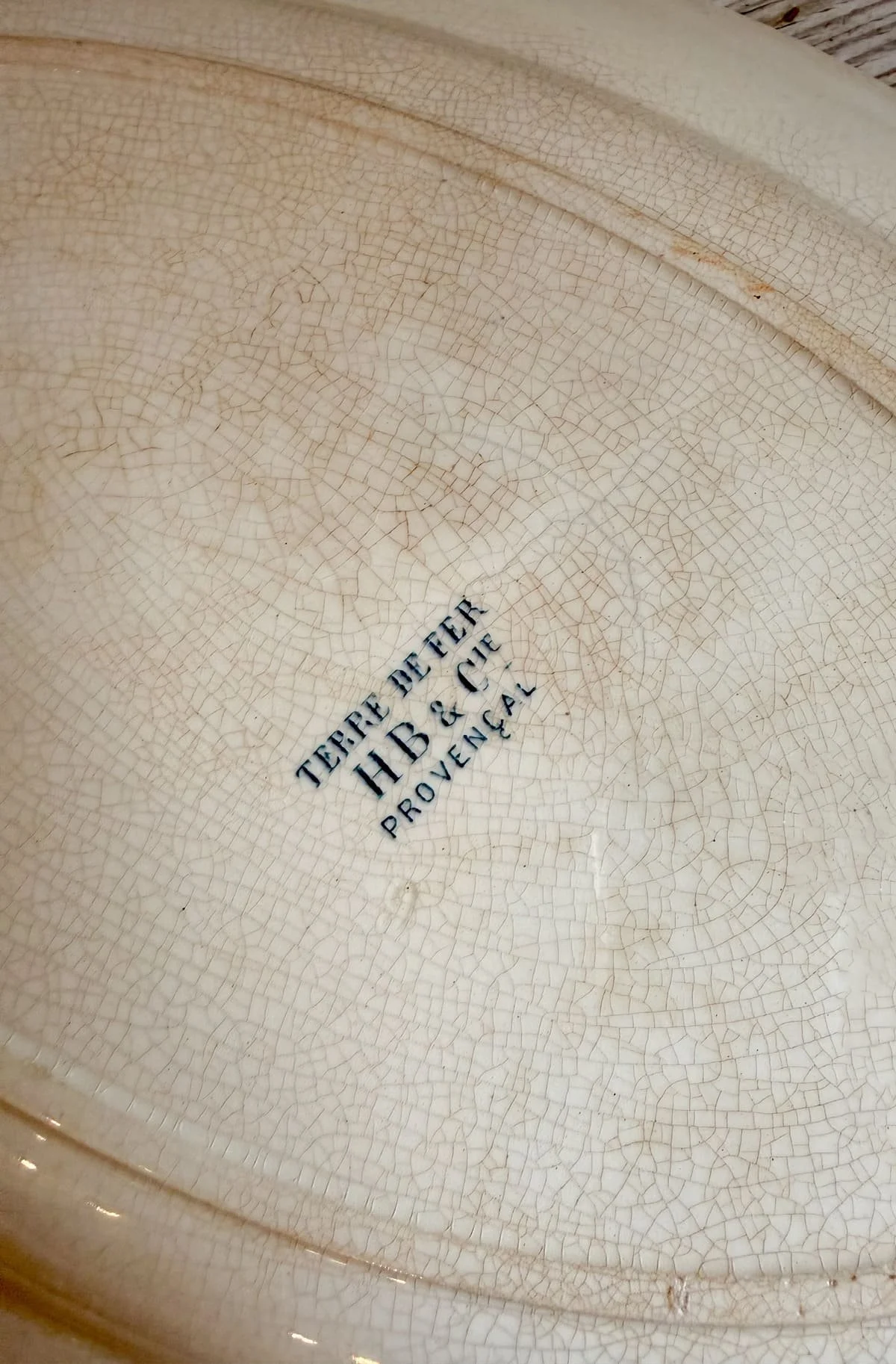 Antique French Ironstone Terre de Fer Earthenware Platter | H.B.